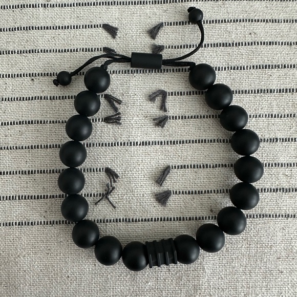 Other - Black Beaded Bracelet for Men